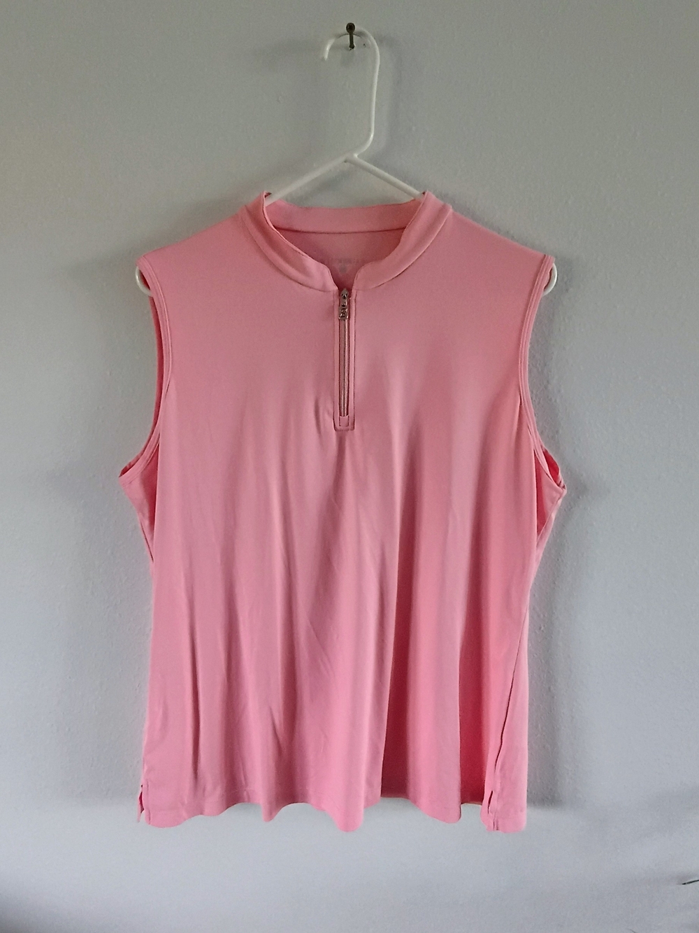 Sofibella 2X Pink Sleeveless Quarter Zip Golf Tennis Performance Top Activewear